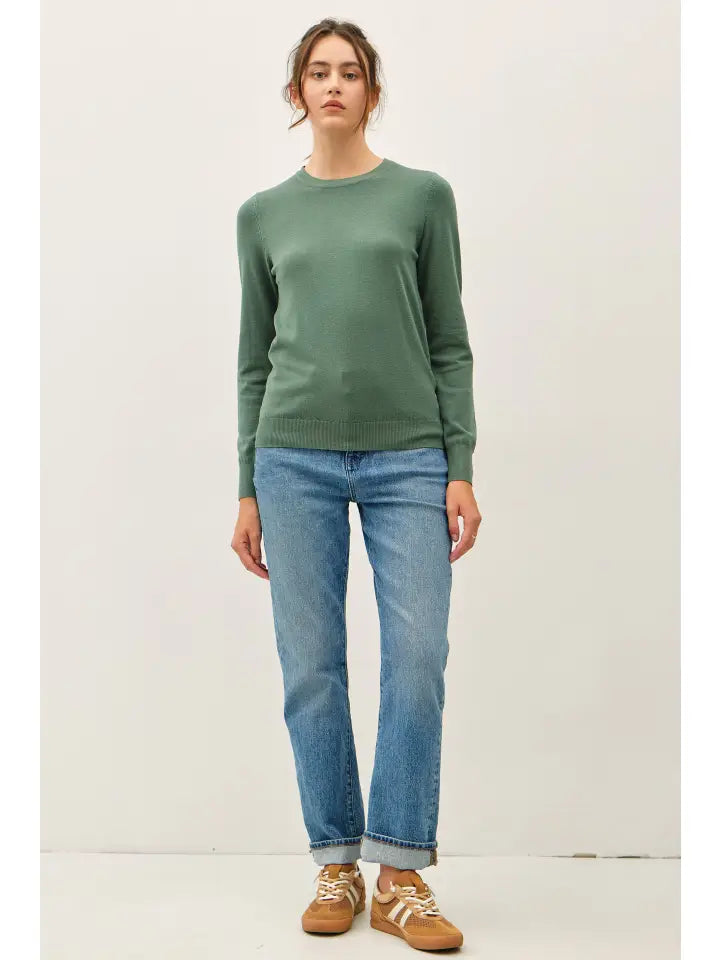 Viscose Crew Neck Soft Knit Sweater