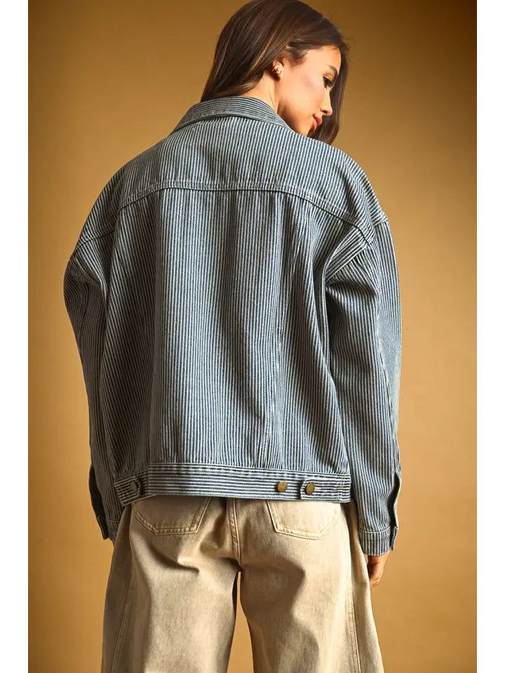 Sahara Stripped Denim Jacket