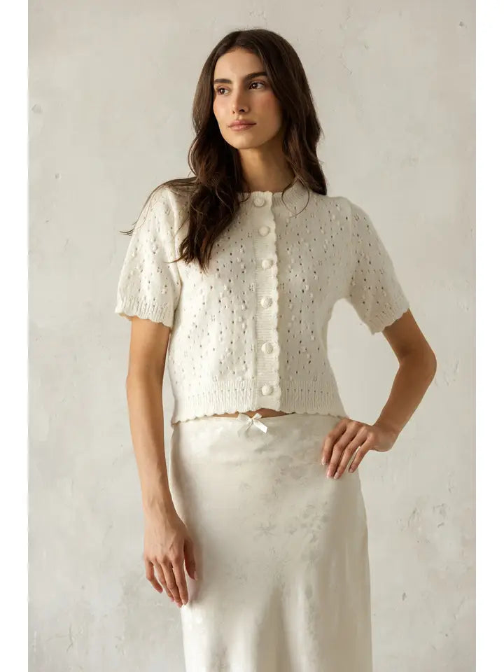 Polly Pointelle Knit Cardigan