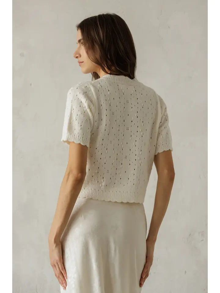 Polly Pointelle Knit Cardigan