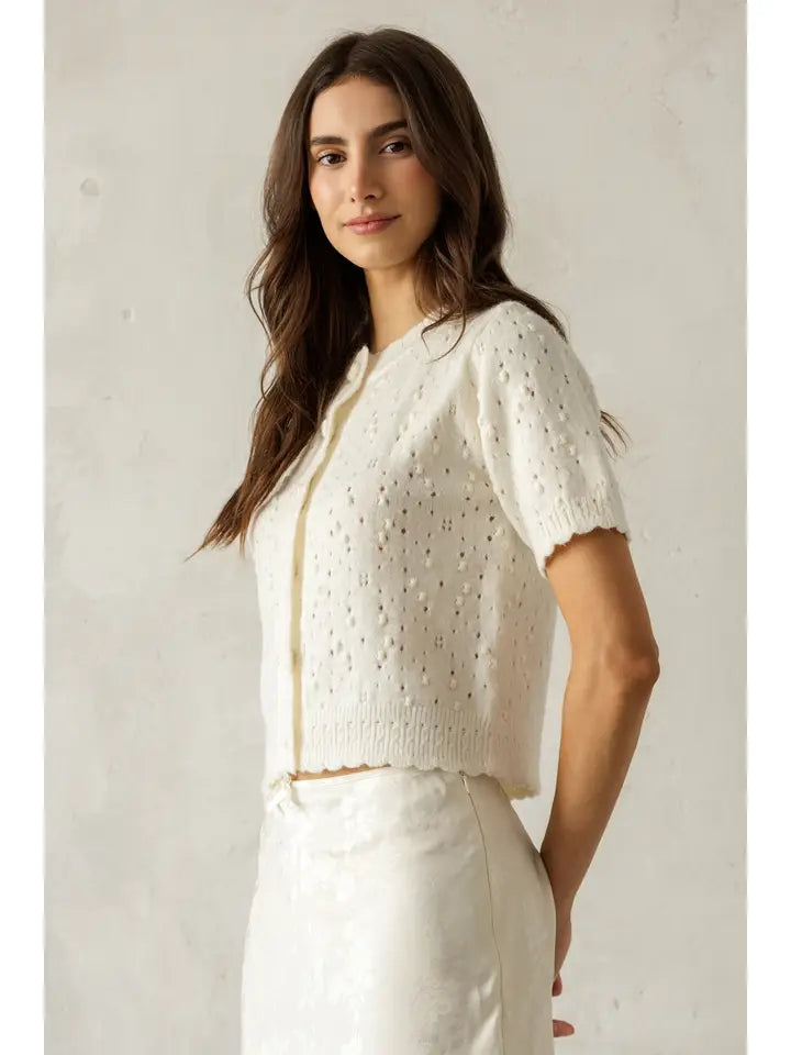 Polly Pointelle Knit Cardigan