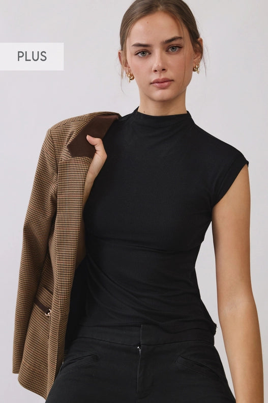 Khloe Knit Mock Neck Top - Plus Size