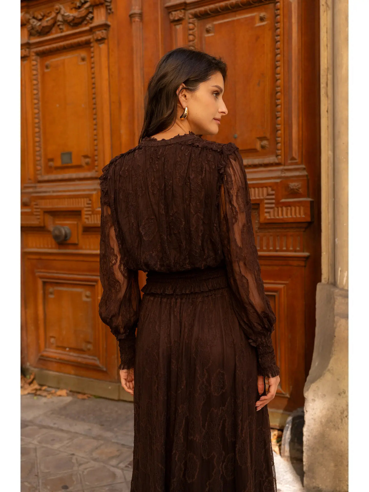 Ella Smocked Lace Blouse
