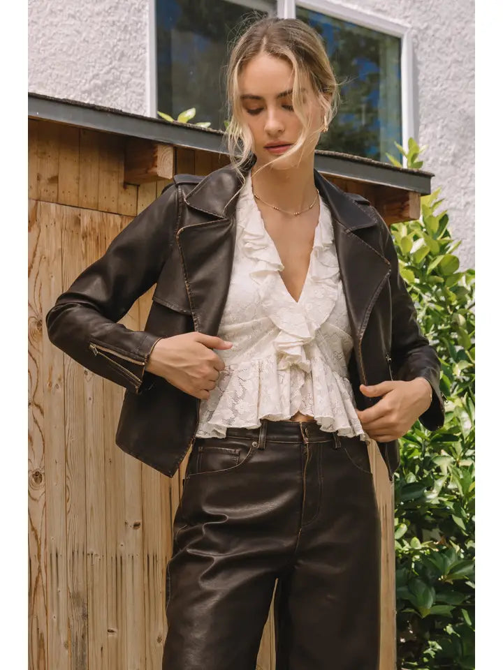 Distressed Moto Jacket
