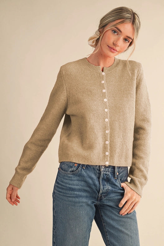 Marled Knit Sweater Cardigan