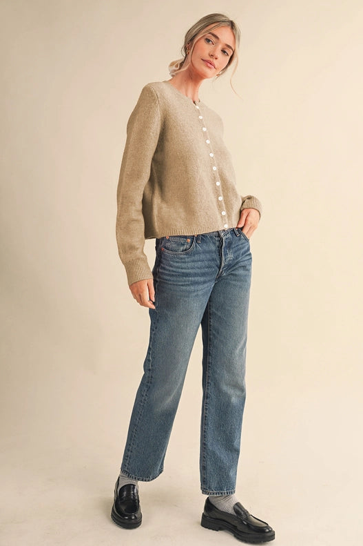 Marled Knit Sweater Cardigan