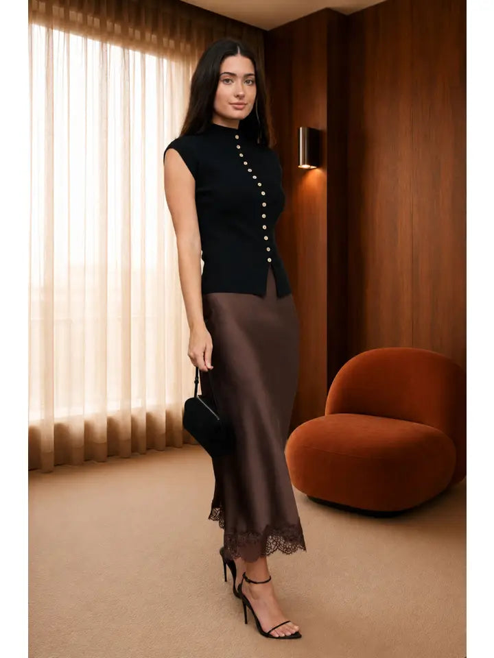 Mia Mock Neck Short Sleeve Cardigan