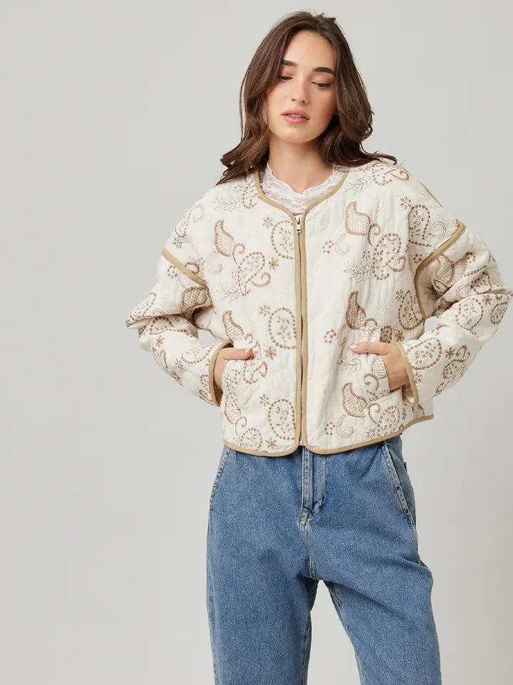 Melody Quilted Embroidery Jacket