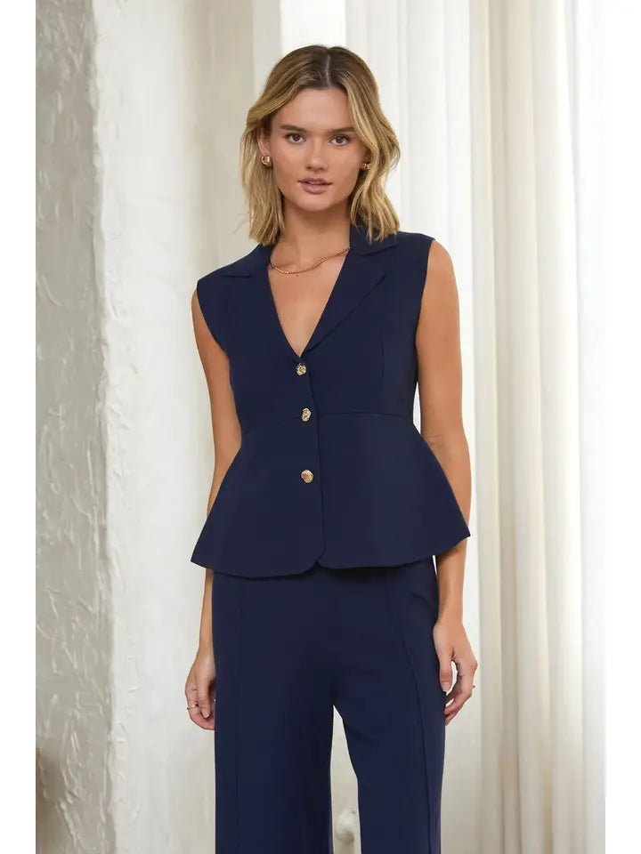 Lottie Collared Peplum Vest