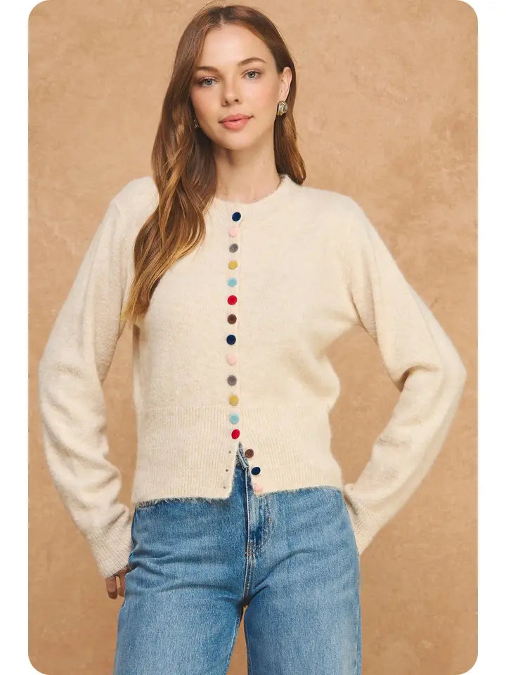 Beryl Multi-Color Button Cardigan