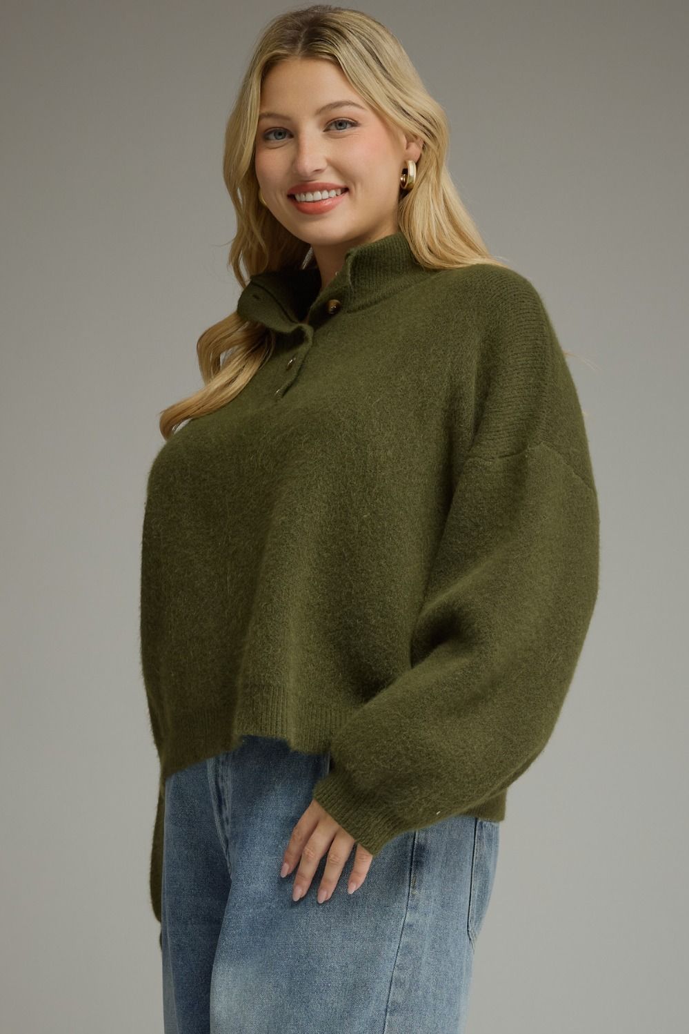 Remi Balloon Sleeve Sweater - Plus Size
