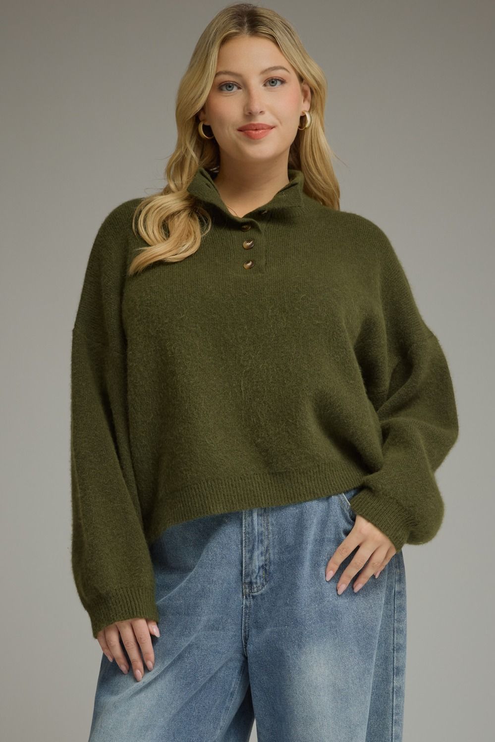 Remi Balloon Sleeve Sweater - Plus Size