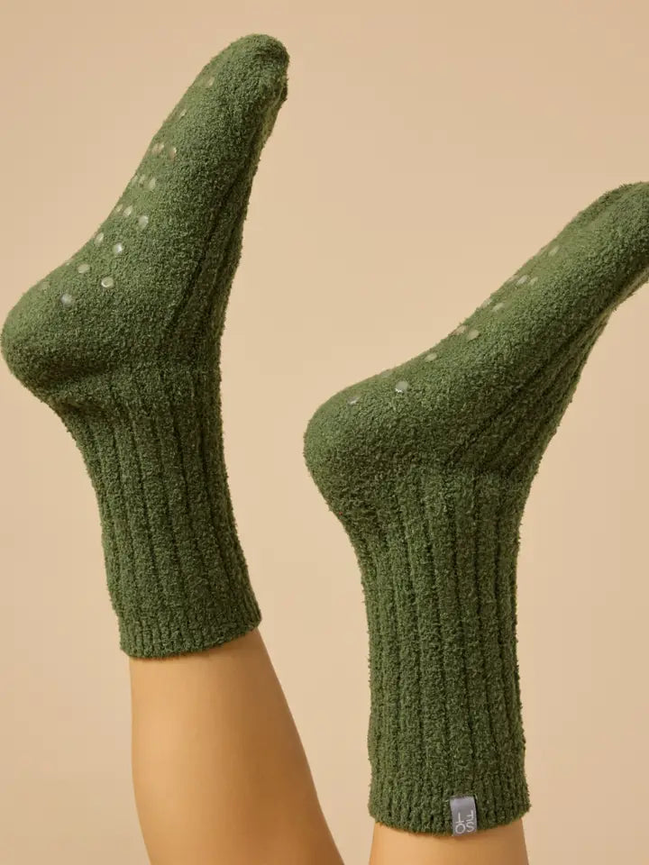 Softies Marshmallow Crew Socks with Grippers For Women