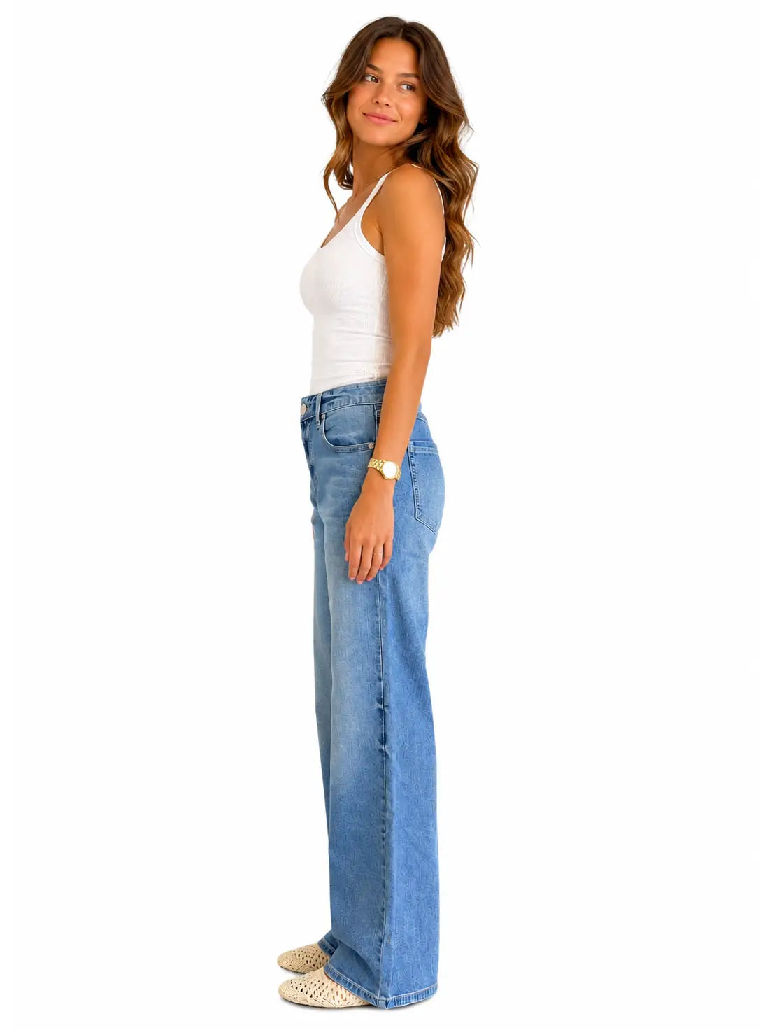 Paulette Slim Wide Leg Jean  - Petite 28"