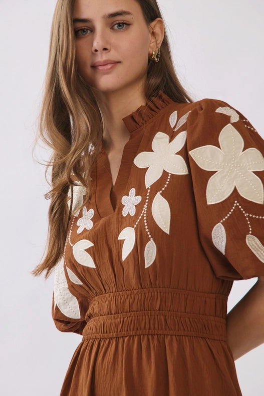 Everly Embroidered Midi Dress - Plus Size