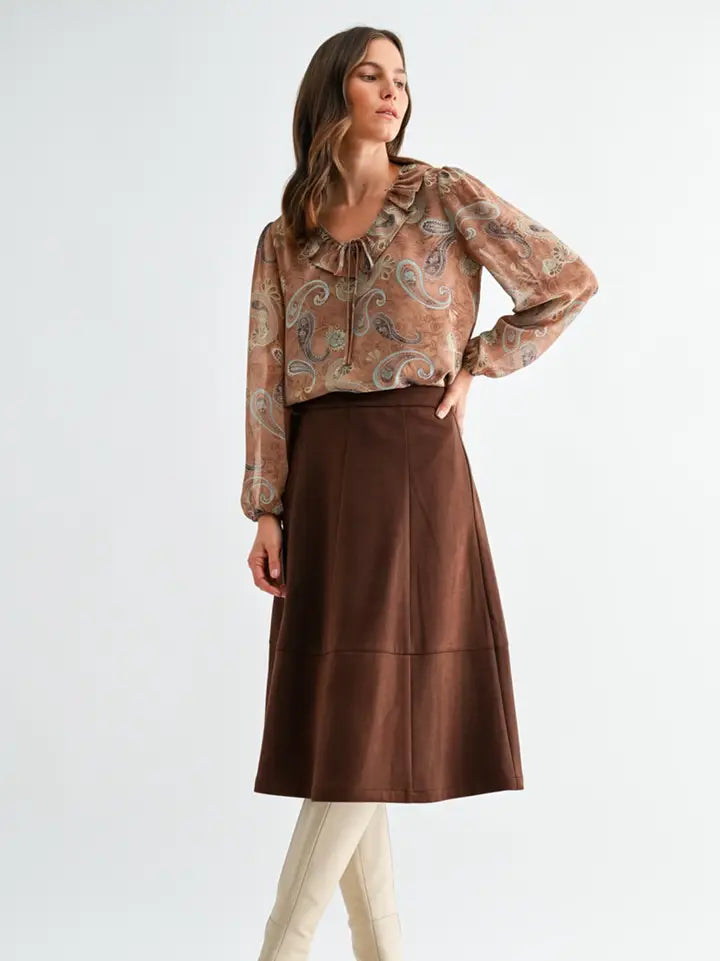 Raya Paisley Printed Chiffon Blouse