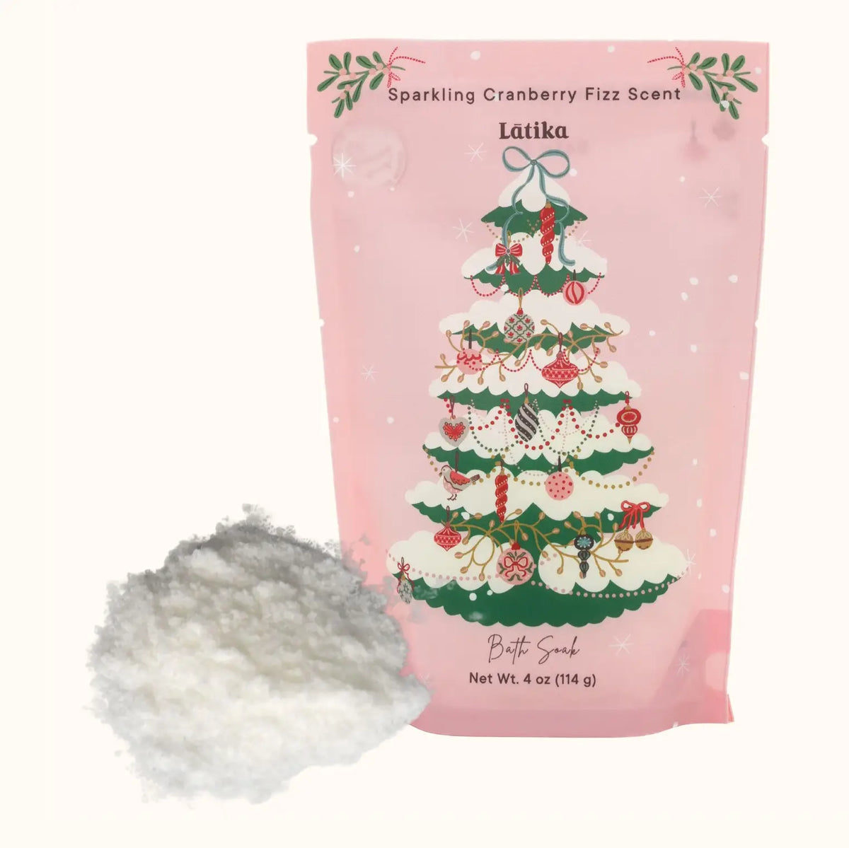 Pink Christmas Bath Salt - Stocking Stuffer - Christmas Tree
