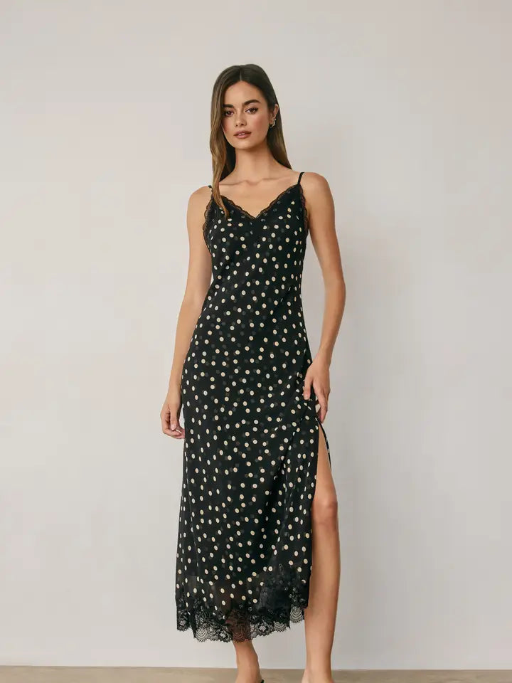 Paulette Polka Dot Midi Dress