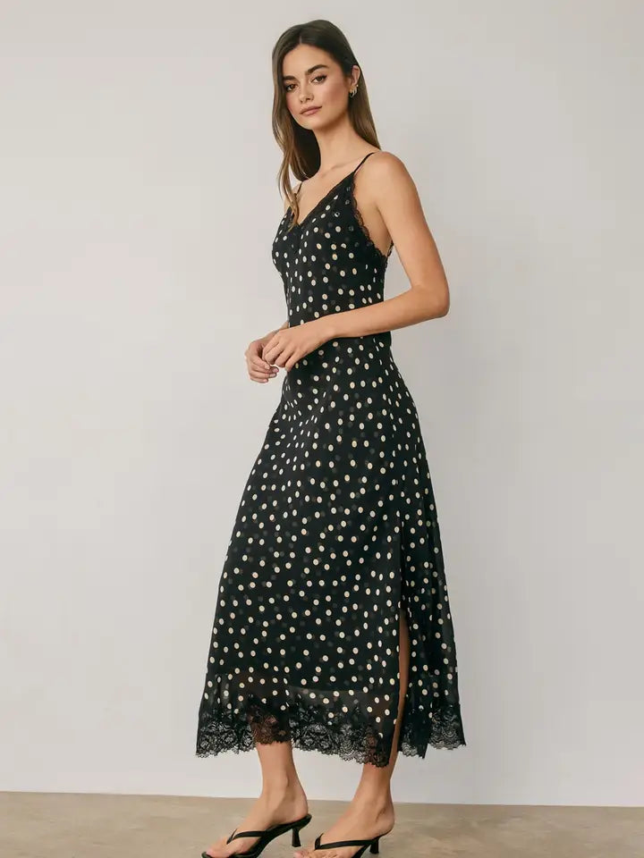 Paulette Polka Dot Midi Dress