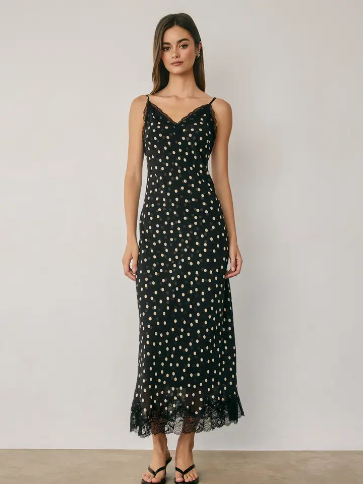 Paulette Polka Dot Midi Dress