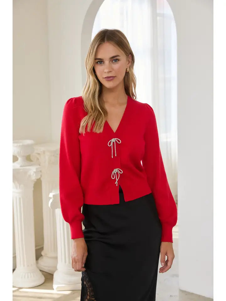 Caroline Cardigan with Bow Detail