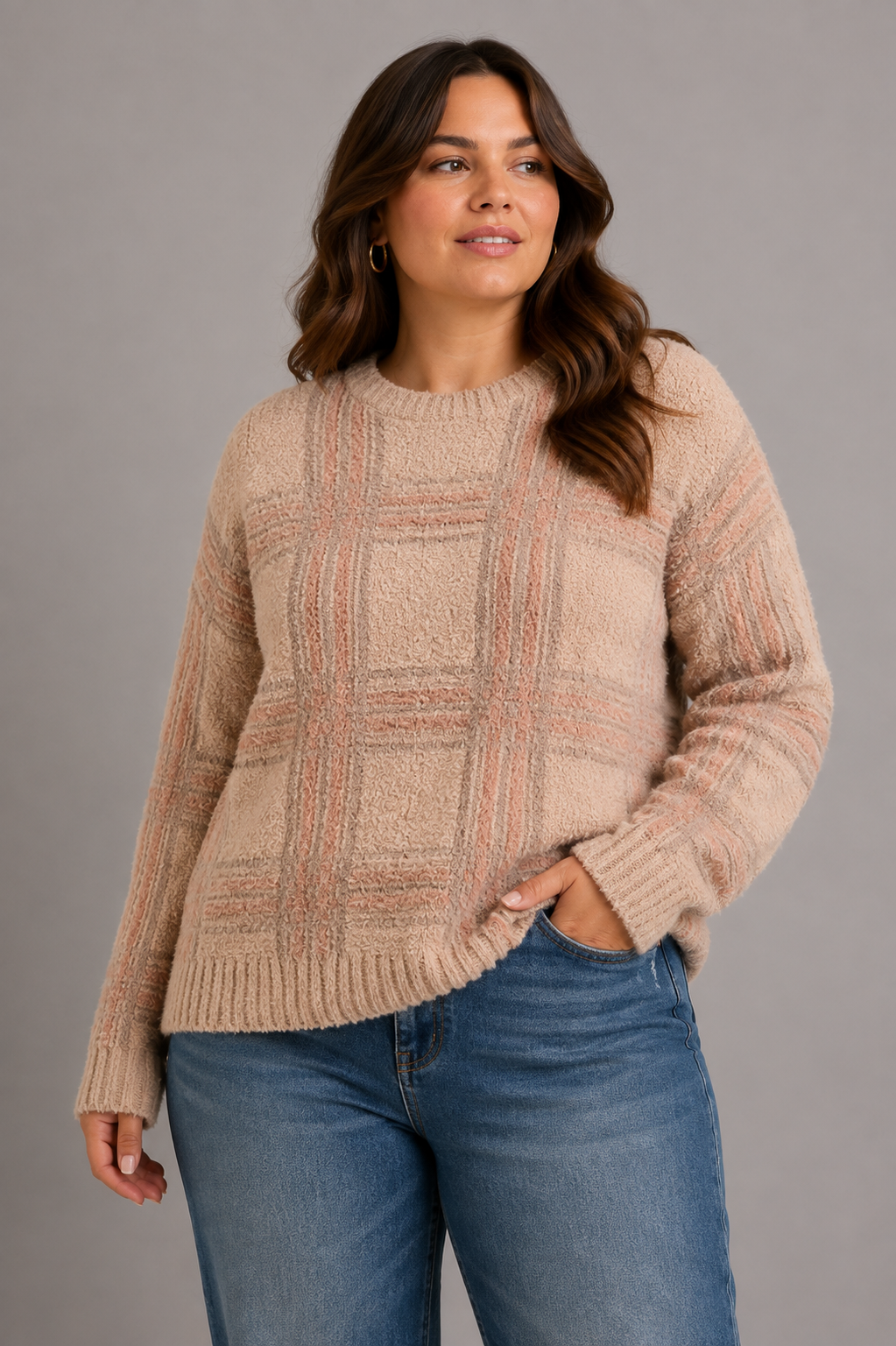 Parker Plaid Knit Sweater - Plus Size