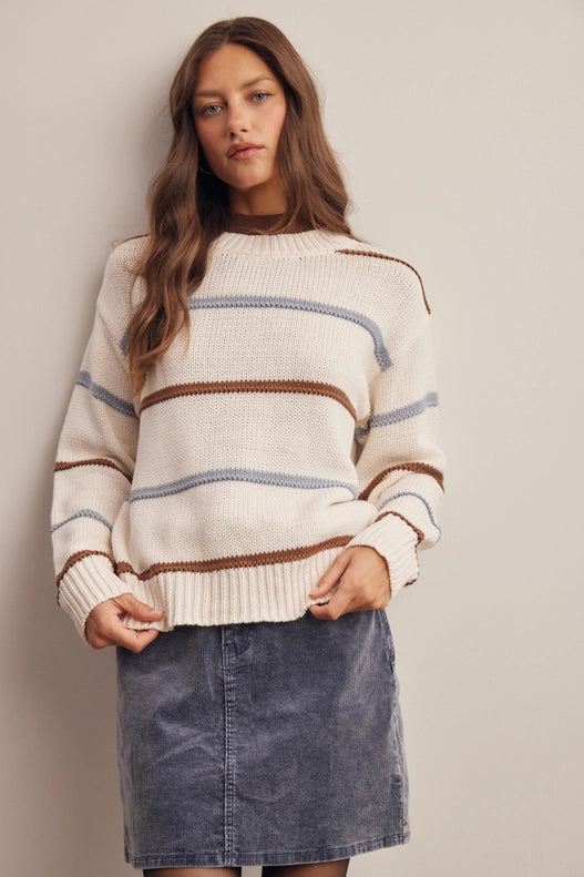 Sydney Stripe Crewneck Knit Sweater