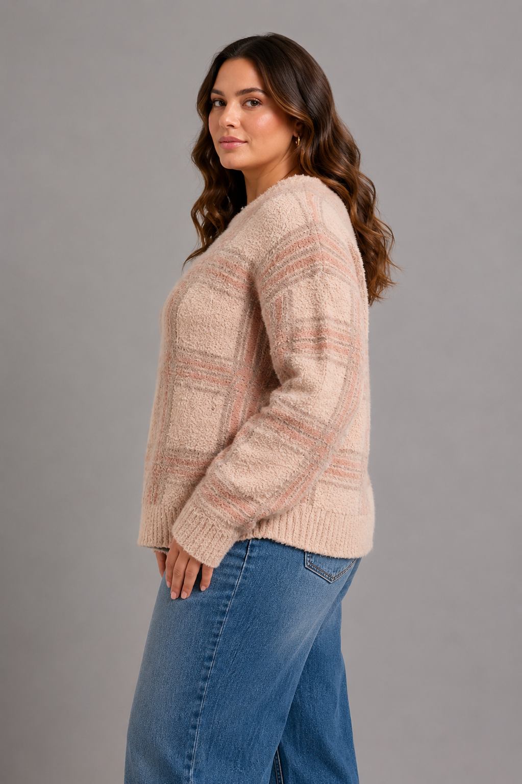 Parker Plaid Knit Sweater - Plus Size