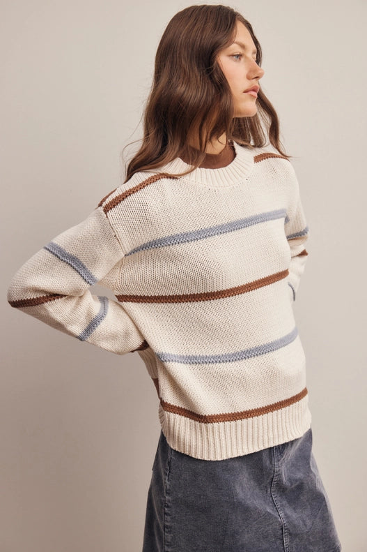 Sydney Stripe Crewneck Knit Sweater