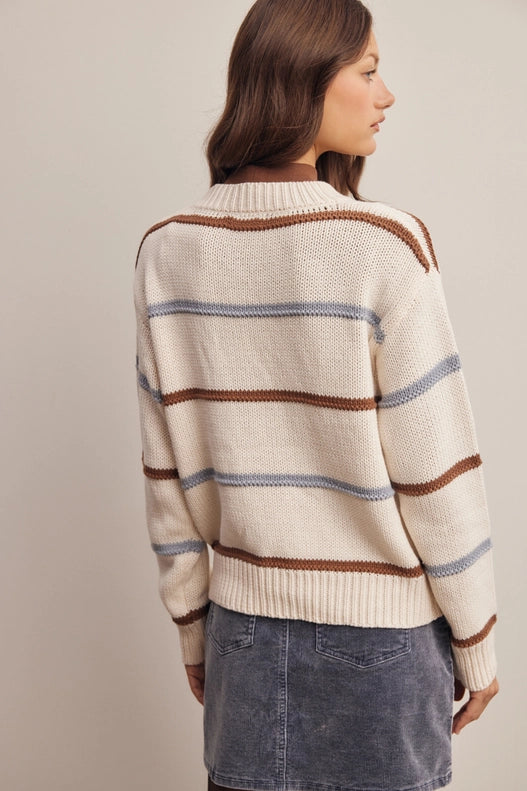 Sydney Stripe Crewneck Knit Sweater