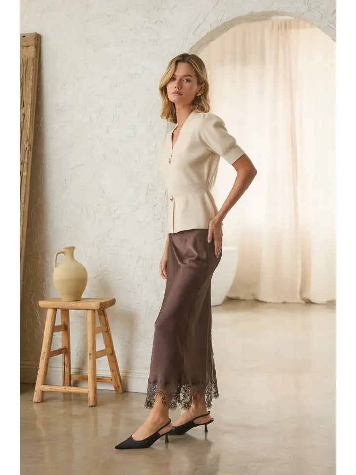 Mia Mixed Lace Midi Skirt