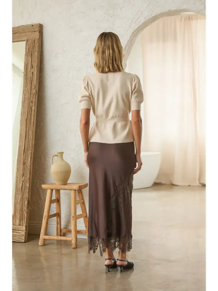 Mia Mixed Lace Midi Skirt