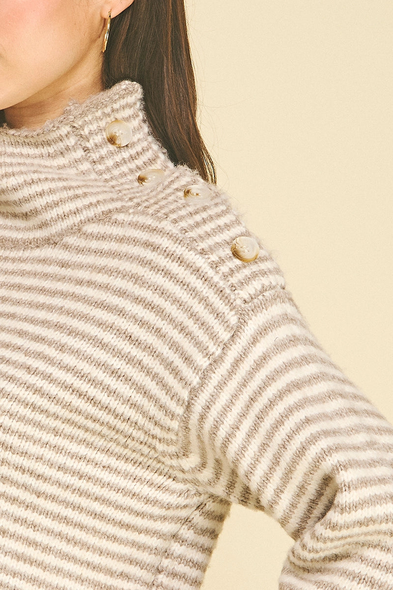 Marley Striped Mock Neck Sweater