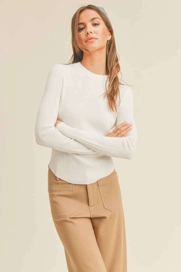 Karson Ribbed Long Sleeved Tee